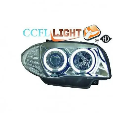 Réduction SET DE DEUX PHARES AVANT DESIGN ANGEL EYES CCFL - CHROME - BMW SÉRIE 1 E81 E82 E87 E88