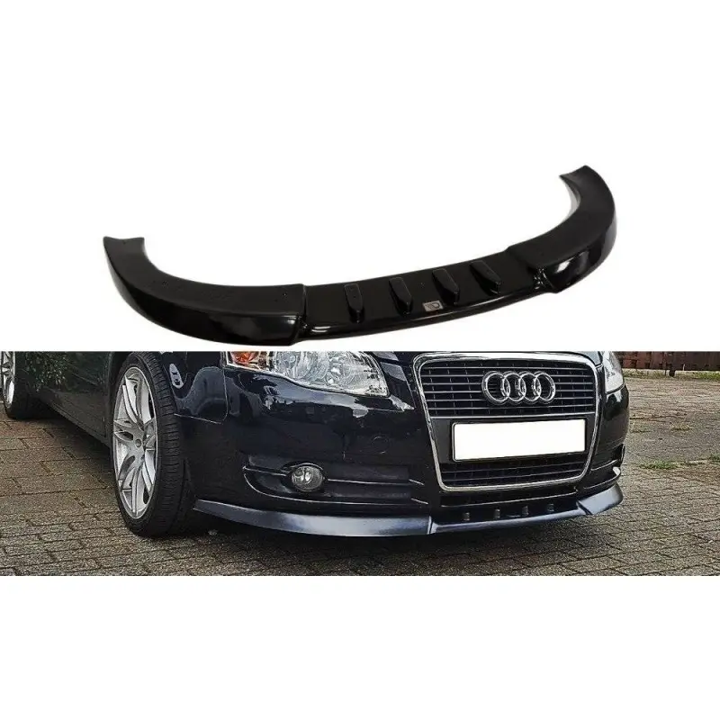 Expédié Aujourd’hui LAME DU PARE-CHOCS AVANT V.1 AUDI A4 B7 - MAXTON DESIGN - FINITION NOIR BRILLANT