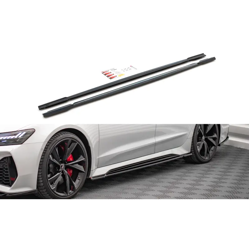 RAJOUTS DES BAS DE CAISSE V.1 AUDI RS6 C8 - MAXTONDESIGN - FINITION NOIR BRILLANT Expédié Aujourd’hui
