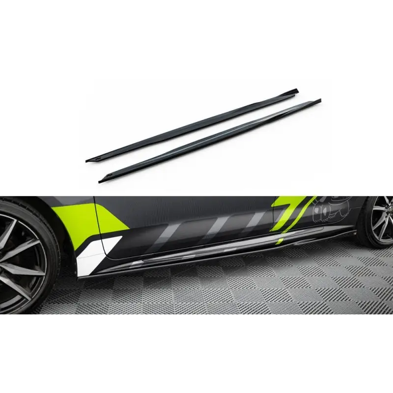 RAJOUTS DES BAS DE CAISSE TOYOTA COROLLA GR SPORT TOURING SPORTS XII - MAXTONDESIGN - FINITION NOIR BRILLANT Offre Spéciale