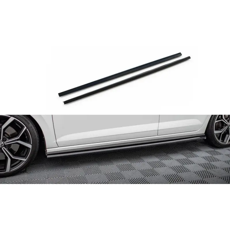 Retour Gratuit RAJOUTS DES BAS DE CAISSE VOLKSWAGEN POLO GTI MK6 FACELIFT - MAXTONDESIGN - FINITION NOIR BRILLANT