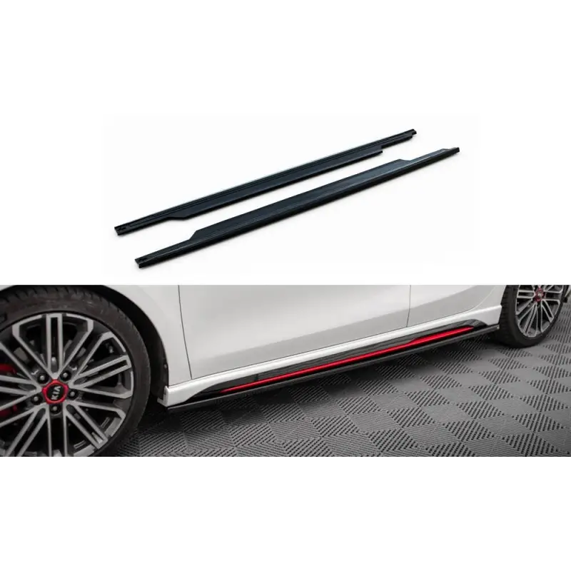 Acheter Direct RAJOUTS DES BAS DE CAISSE KIA CEED GT MK3- MAXTONDESIGN - FINITION NOIR BRILLANT