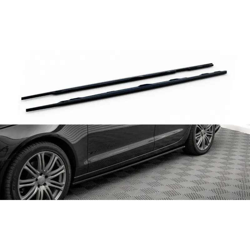 RAJOUTS DES BAS DE CAISSE V.2 AUDI A6 C7 - MAXTONDESIGN - FINITION NOIR BRILLANT Vente Directe