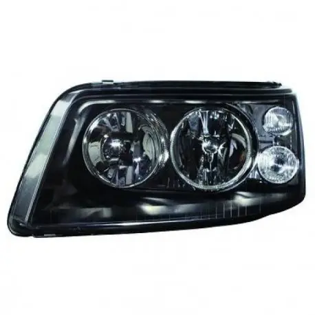 SET 2 PHARES AVANT DESIGN À FOND NOIR VW T5 - TRANSPORTER - CARAVELLE - MULTIVAN (03-09) SANS XENON D'ORIGINE - H7/H1 Réduction