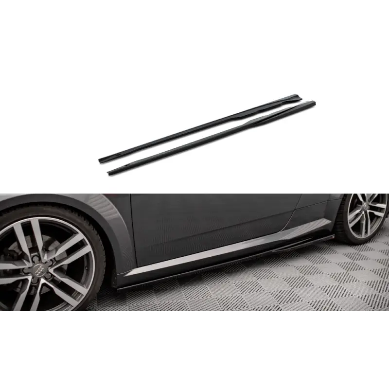 Super Prix RAJOUTS DES BAS DE CAISSE AUDI TT S-LINE 8S - MAXTONDESIGN - FINITION NOIR BRILLANT