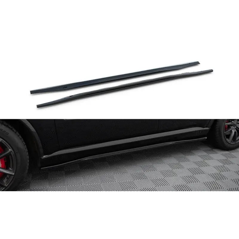 Acheter En Ligne RAJOUTS DES BAS DE CAISSE DODGE DURANGO SRT MK3- MAXTONDESIGN - FINITION NOIR BRILLANT