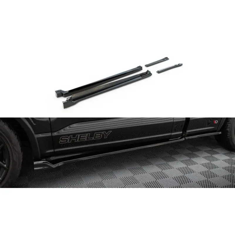 RAJOUTS DES BAS DE CAISSE SHELBY F150 SUPER SNAKE - MAXTONDESIGN - FINITION NOIR BRILLANT Livraison Gratuite