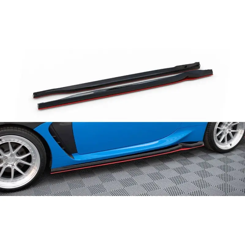 Dernier Modèle RAJOUTS DES BAS DE CAISSE V.2 TOYOTA GR86 MK1 - MAXTONDESIGN - FINITION: NOIR BRILLANT