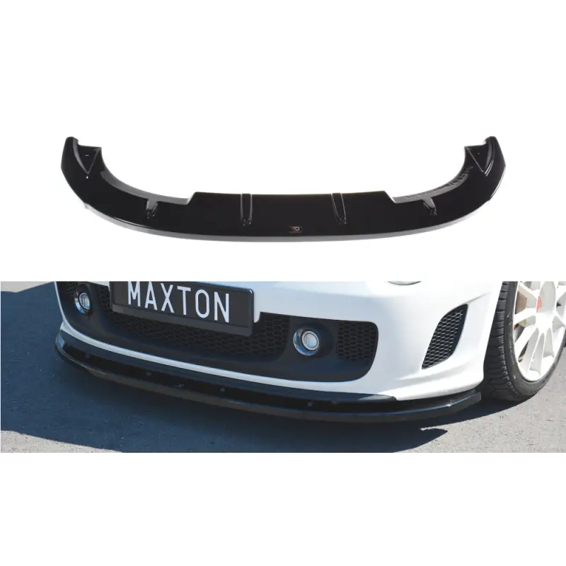 Affaire À Saisir LAME DU PARE-CHOCS AVANT - SPLITTER V.2 FIAT 500 ABARTH MK1 - MAXTON DESIGN - FINITION NOIR BRILLANT
