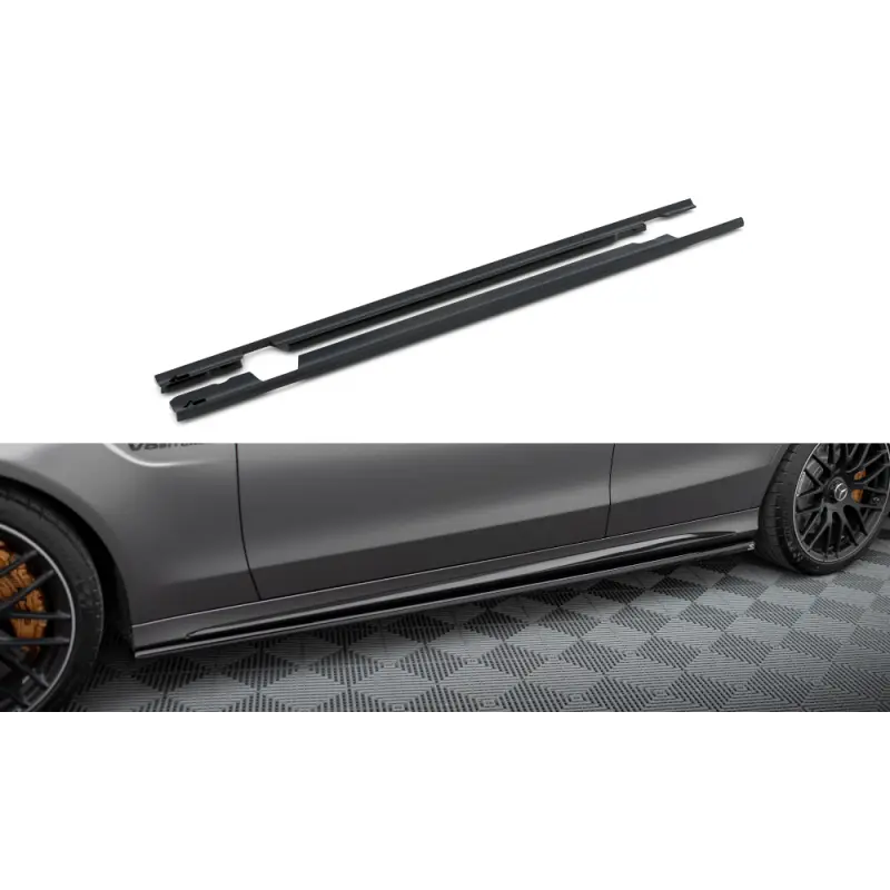 Vente Flash RAJOUTS DES BAS DE CAISSE MERCEDES-AMG C63 SEDAN - ESTATE W205 FACELIFT - MAXTONDESIGN - FINITION: NOIR BRILLANT