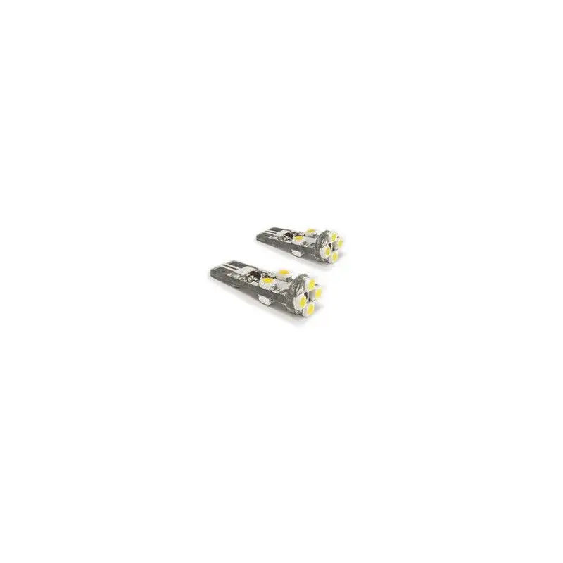 2 Ampoules T10 8 SMDs blanc can-bus 12 V Quantité Limitée