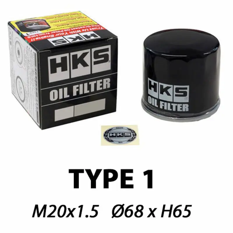 Filtre à Huile HKS Type 1 | M20x1.5 (Nissan SR20, 350Z, 370Z, GT-R, Honda B16, B18, K20, Mazda MX-5, RX-7, RX-8, Mitsu Evo, GT86, BRZ, Subaru Impreza...) Usine Directe