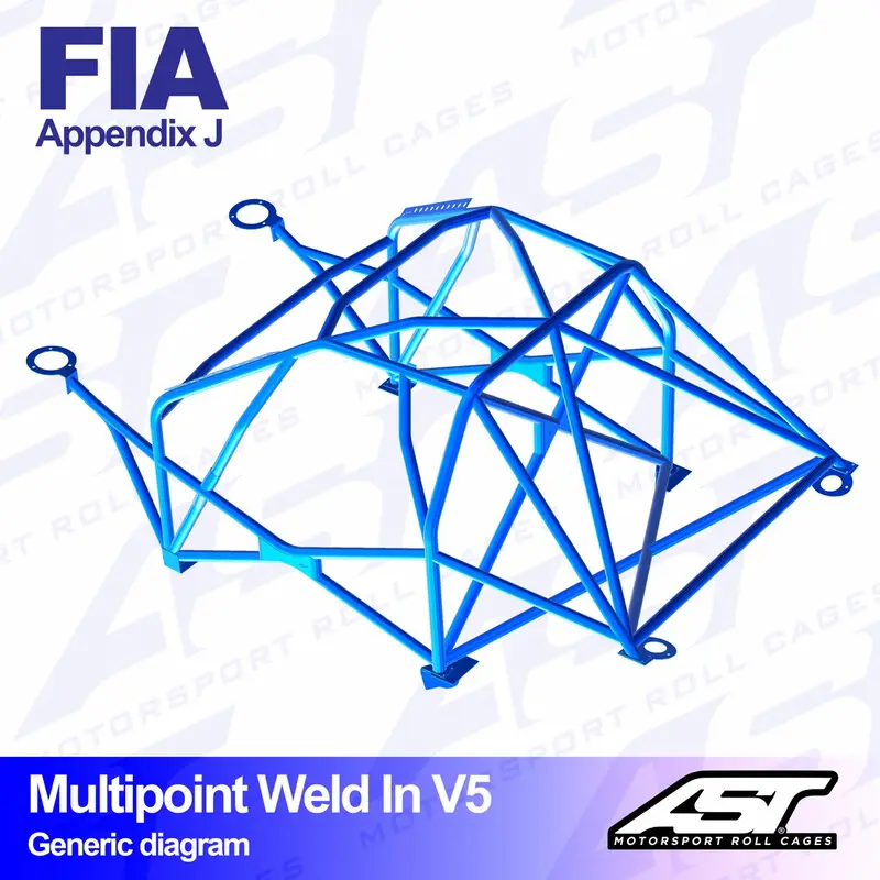 Usine Directe Arceau 10 Points à Souder AST Rollcages V5 pour Opel Calibra Coupé, Traction - FIA