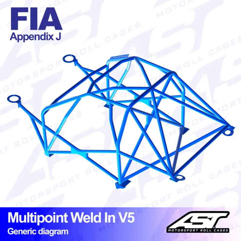 Acheter En Ligne Arceau 10 Points à Souder AST Rollcages V5 pour Opel Corsa A - FIA