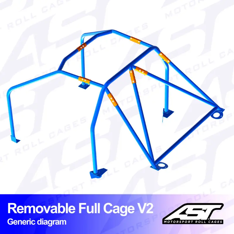 Top Vente Arceau 6 Points à Boulonner AST Rollcages V2 Démontable pour Audi S3 8V - 5 Portes, Sportback, Quattro