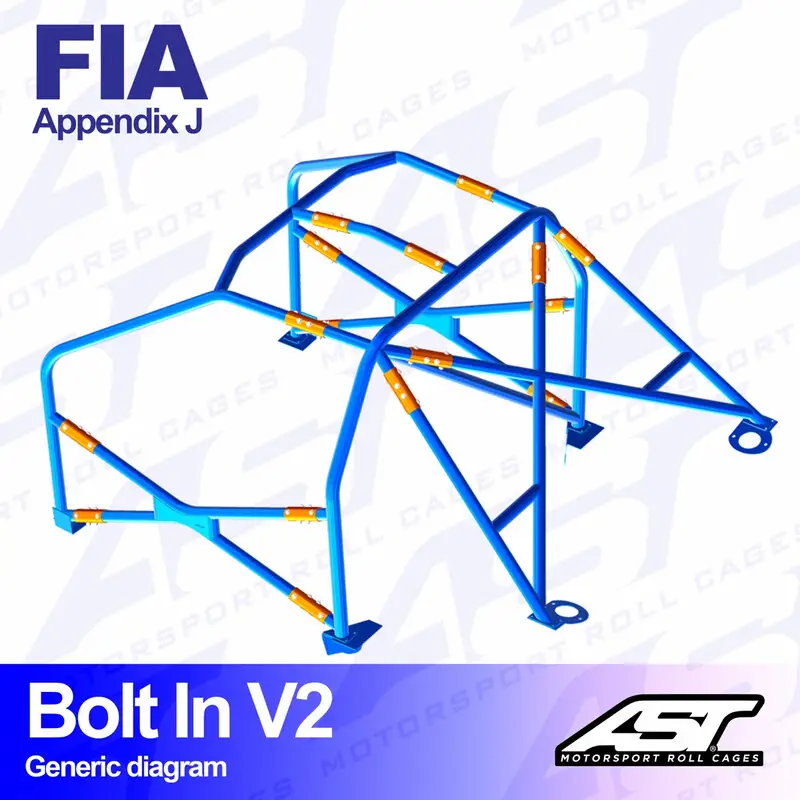 Top Vente Arceau 6 Points à Boulonner AST Rollcages V2 pour Volvo 142 - FIA
