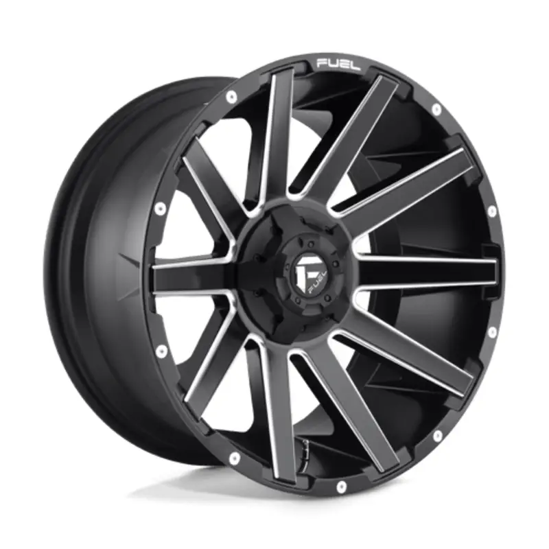 Fuel D616 Contra 22X10 5x139.7/150 ET-18, Noir Mat, Rebord Brillant Livraison Express