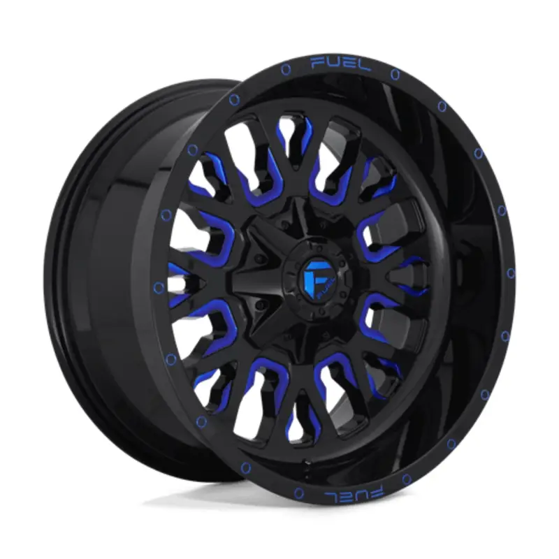 Remise Fuel D645 Stroke 18X9 6x135/139.7 ET20, Noir Brillant, Teinte Bleue