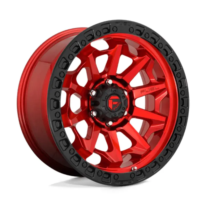 Fuel D695 Covert 20X9 5x127 ET20, Rouge Candy, Anneau Noir Meilleure Vente