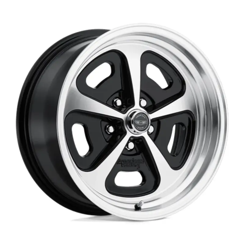 Remise American Racing Vintage VN501 500 Mono Cast 15X7 5x120.65 ET0, Noir Brillant, Branches Polies