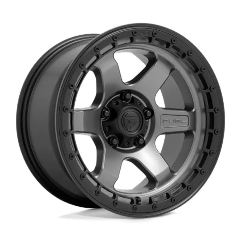 Nouvel Arrivage Fuel D752 Block 18x9" 5x127 ET-12, Gunmetal Mat, Cerclage Noir