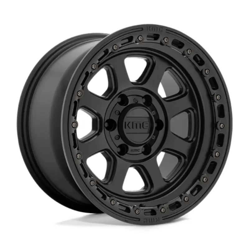 KMC KM548 Chase 17X9 6x135 ET0, Noir Satiné, Rebord Brillant Commande En Gros