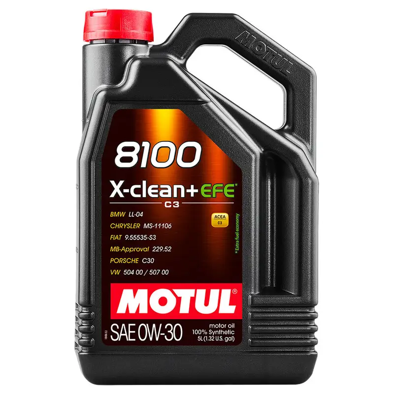 5L Huile Motul 0W30 8100 X-Clean+ EFE (Mercedes, BMW, Porsche, VW, Fiat...) Dernier Modèle