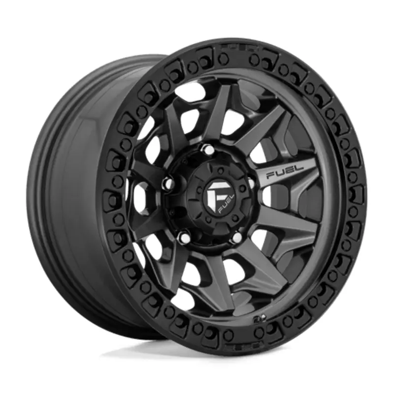Pas Cher Fuel D716 Covert 17X9 6x139.7 ET-12, Gunmetal Mat, Anneau Noir