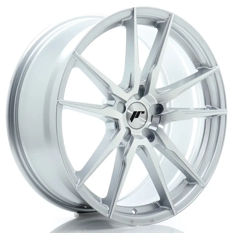Japan Racing JR-21 20x8.5" (5 trous - sur mesure) ET20-45, Gris Argenté Poli Seulement Aujourd’hui