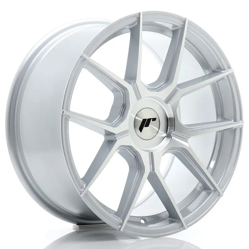 Japan Racing JR-30 17x8" (4 & 5 trous - sur mesure) ET20-40, Gris Argenté Poli Must-Have