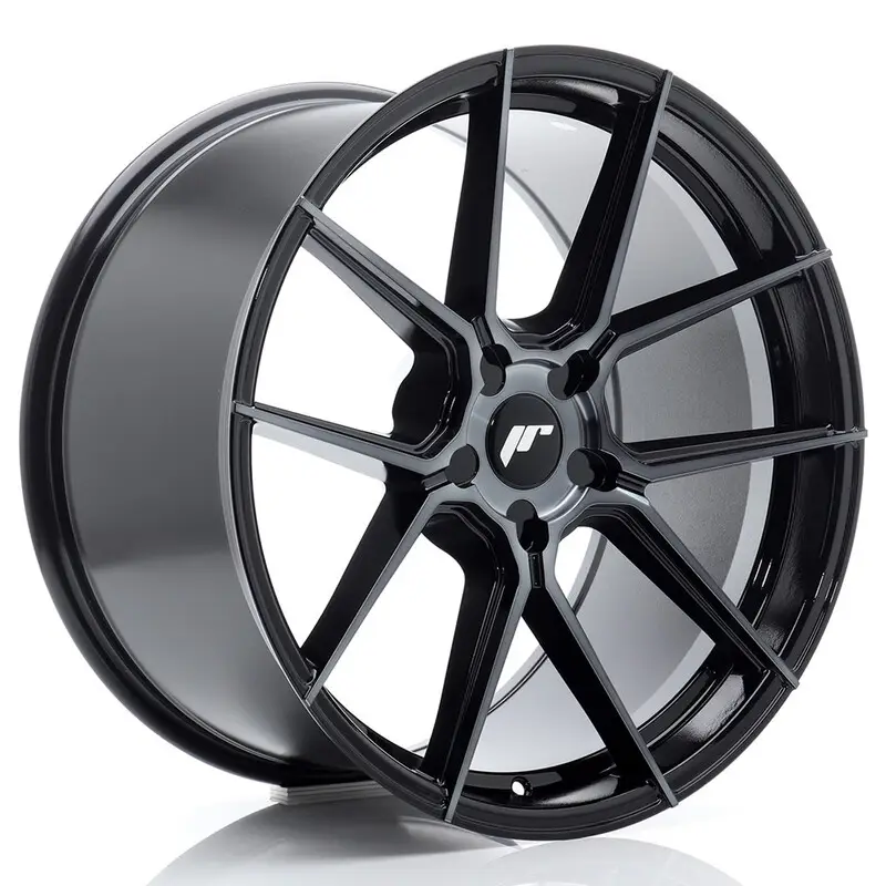 Japan Racing JR-30 Extreme Concave 20x10.5" (5 trous - sur mesure) ET15-45, Noir Brillant, Face Teintée Satisfait Ou Remboursé