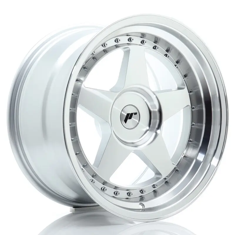 Japan Racing JR-6 18x10.5" (4 & 5 trous - sur mesure) ET0-25, Gris Argenté / Poli Solde