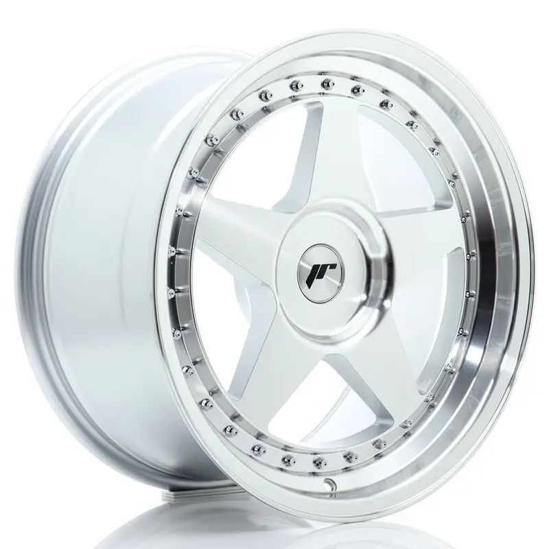 Expédié Aujourd’hui Japan Racing JR-6 18x9.5" (4 & 5 trous - sur mesure) ET20-40, Gris Argenté Poli