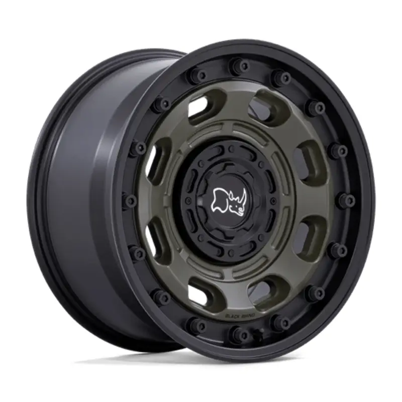 Nouveauté Black Rhino Atlas 17X8 5x114.3/120 ET38, Vert Olive, Rebord Noir