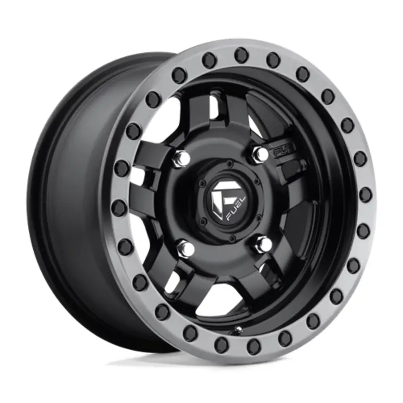 Retour Gratuit Fuel D557 Anza 15x7" 4x156 ET38, Noir Mat, Rebord Gunmetal