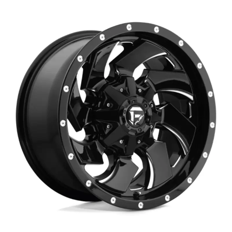 Fuel D574 Cleaver 20X12 5x114.3/127 ET-44, Noir Brillant, Branches Usinées Réduction