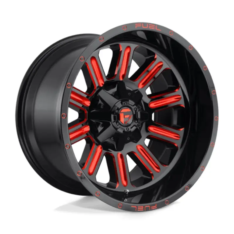 Fuel D621 Hardline 20X10 5x139.7/150 ET-18, Noir Brillant, Teinte Rouge Nouveauté