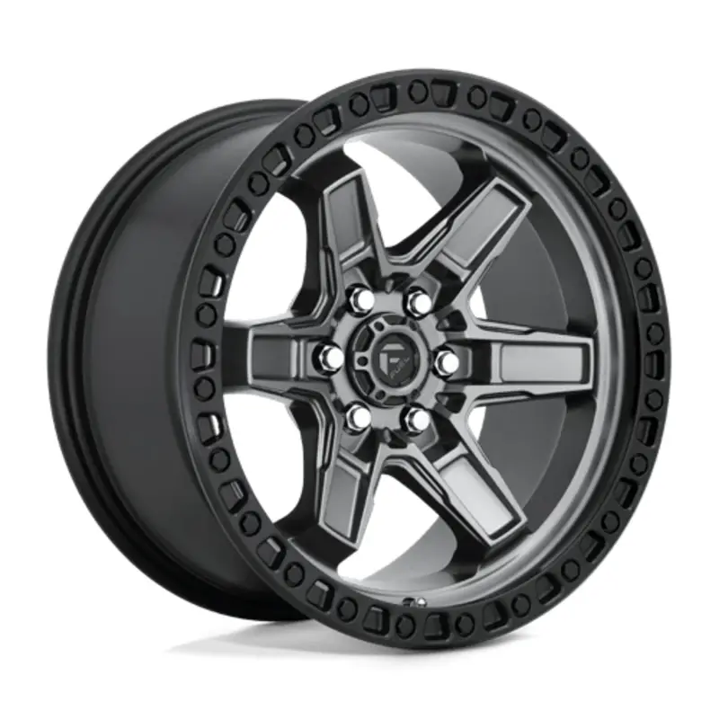 Bon Marché Fuel D698 Kicker 17X9 6x114.3 ET12, Gunmetal Mat, Anneau Noir