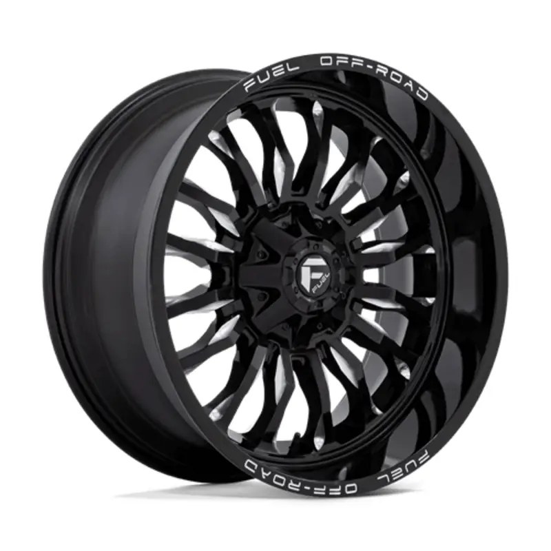 Commande En Gros Fuel D795 Arc 22X10 6x135/139.7 ET-18, Noir Brillant, Branches Usinées