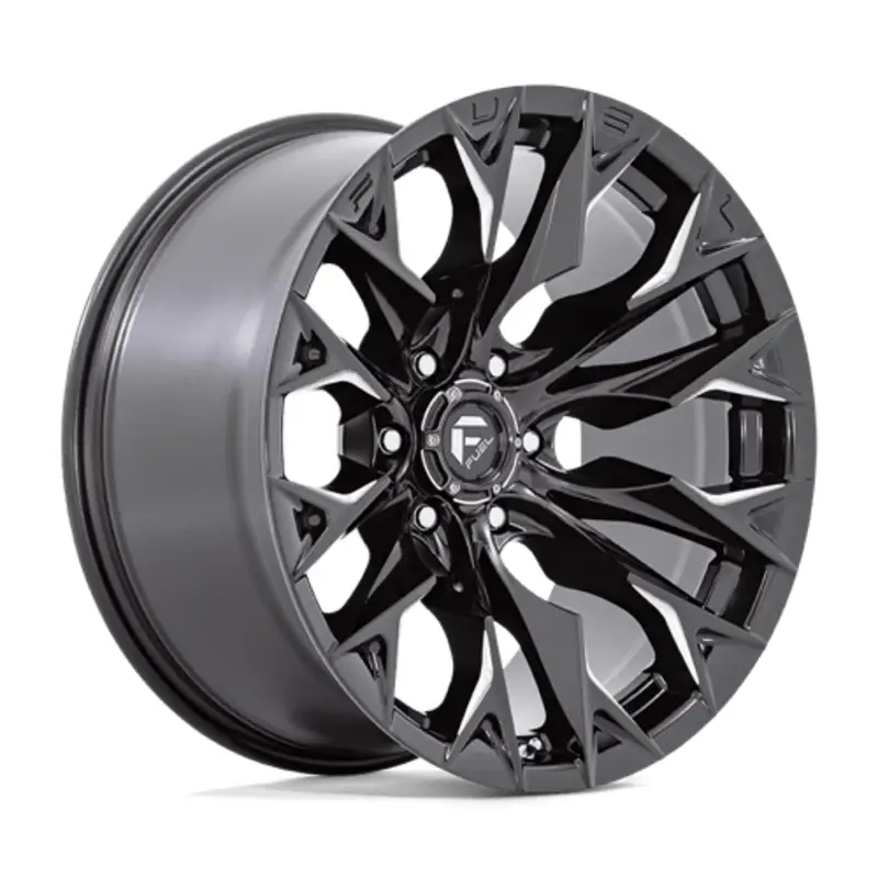 Prix Réduit Fuel D803 Flame 20X10 6x135 ET-18, Noir Brillant, Branches Usinées