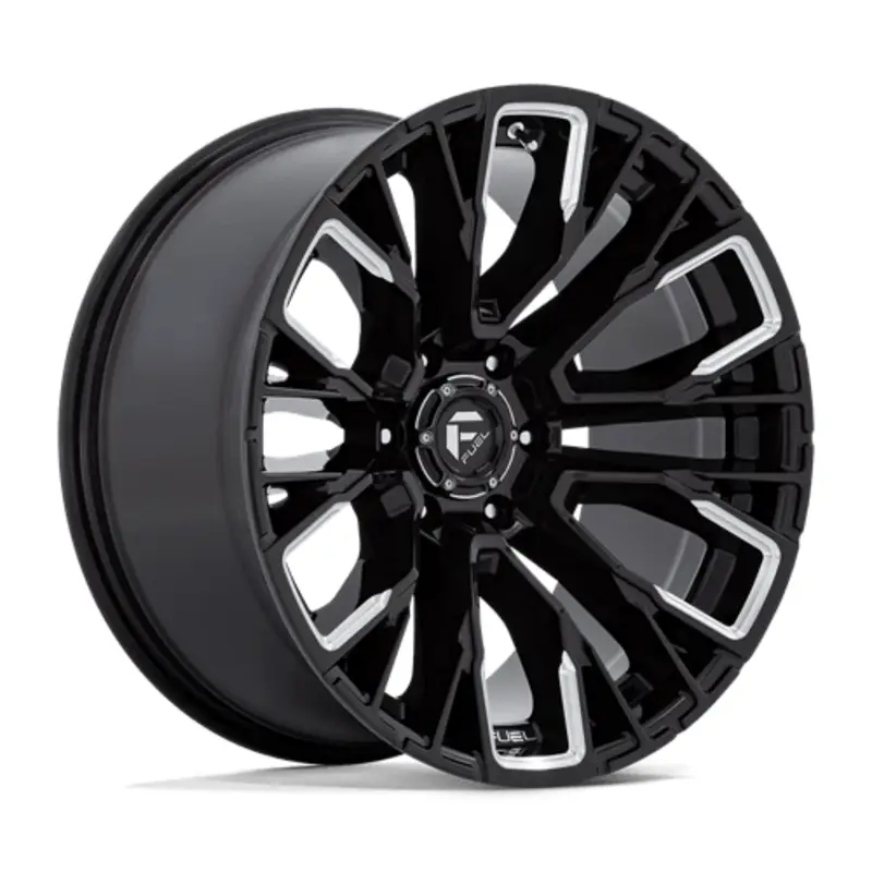 Fuel D849 Rebar 17X9 6x139.7 ET-12, Noir Brillant, Branches Usinées Soldes