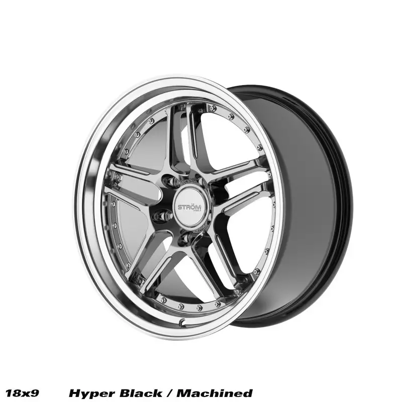 Ström DS-05 18x9" 5x100 ET35, Hyper Black, Rebord Poli Solde