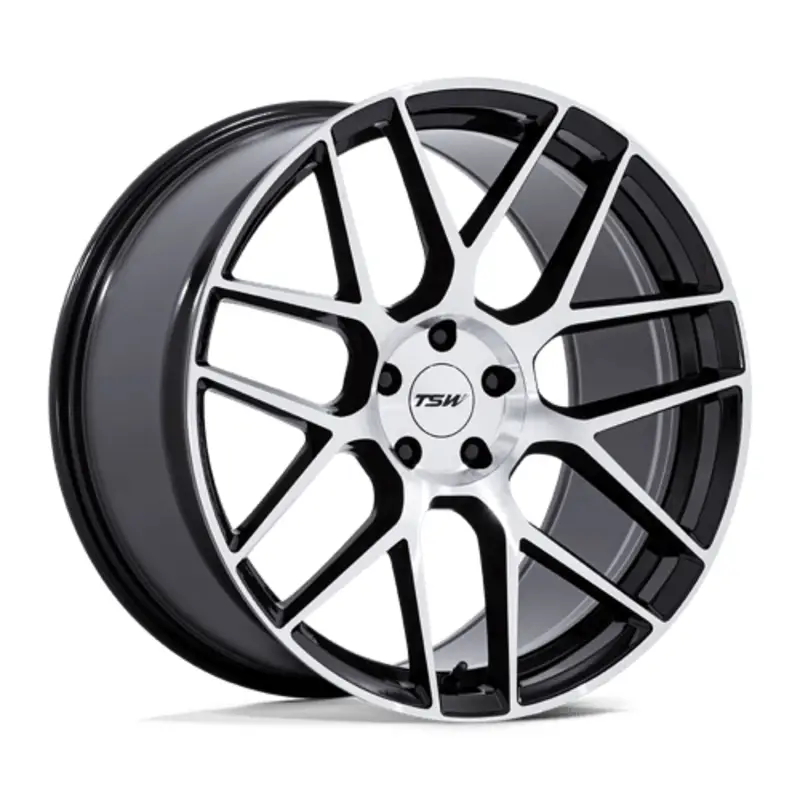 TSW TW002 Lasarthe 20X10.5 5x112 ET30, Noir Brillant, Branches Polies Satisfait Ou Remboursé