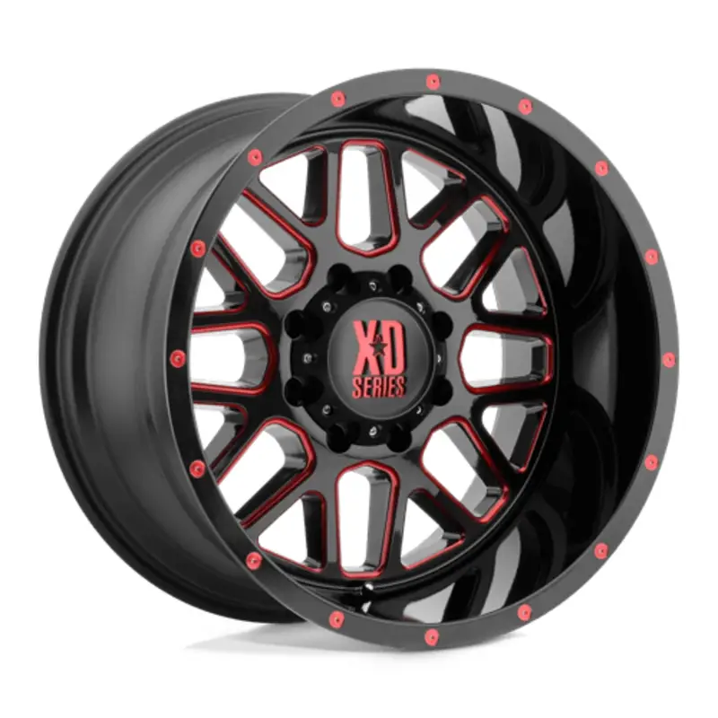 Top Vente XD XD820 Grenade 20x9" 6x135 ET18, Noir Satiné & Rouge