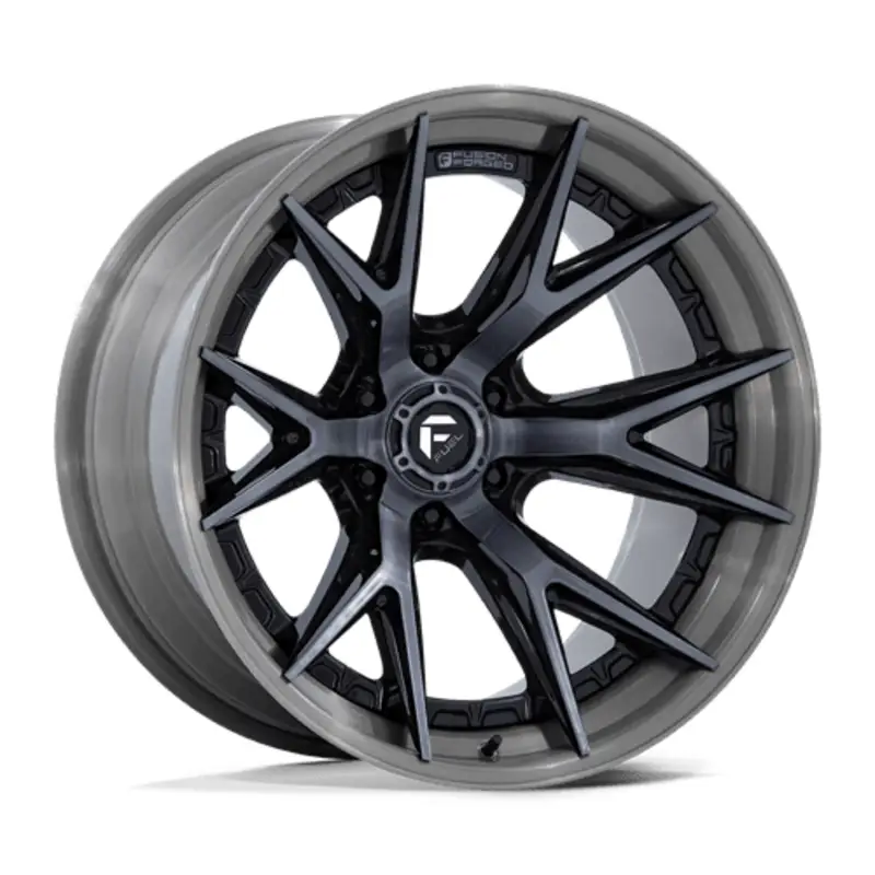 Fuel FC402 Catalyst 20X9 6x139.7 ET20, Noir Brillant, Teinte Gris Brossé Haute Qualité
