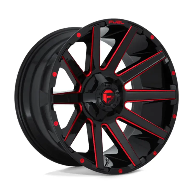 Fuel D643 Contra 20X10 6x135/139.7 ET-19, Noir Brillant, Teinte Rouge Jusqu’à Épuisement Des Stocks