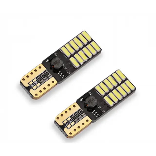 Livraison Express Paire Ampoule LED T10 Canbus Brillantes 24-SMD pour Voiture 24V.