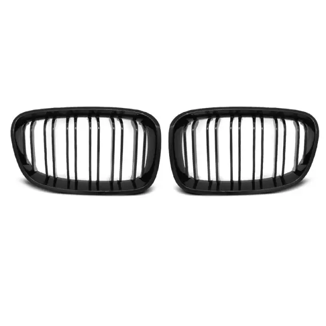Grille Noire Brillante Double Barre Avant pour BMW F20 F21 2011-2014 Dernière Chance
