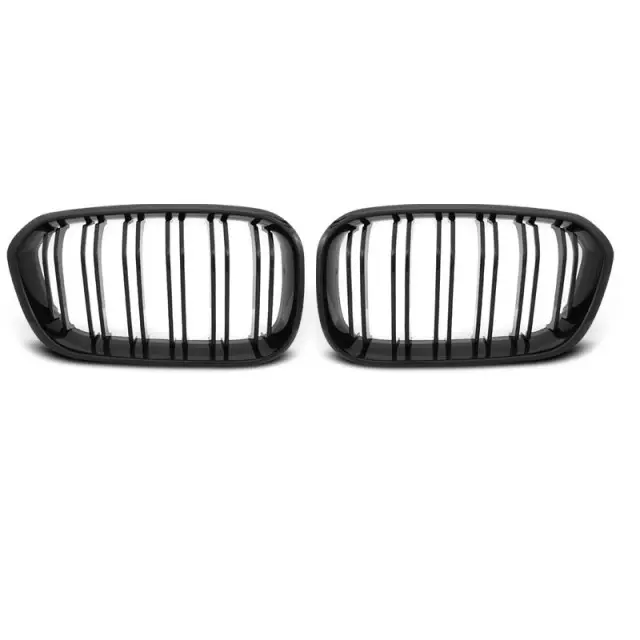 Grille Noire Brillante Double Barre Avant pour BMW F20 F21 2015-2018 Achat Immédiat