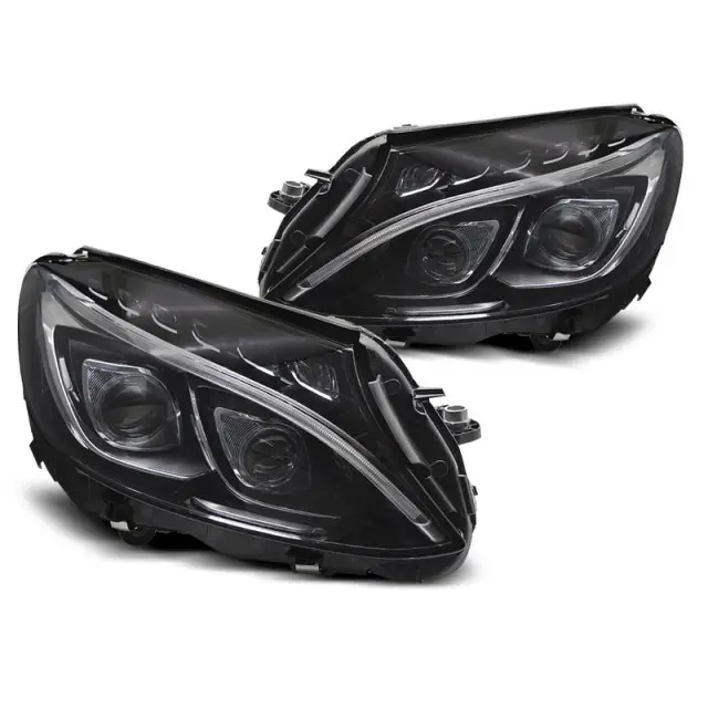 Vente Flash Phares Vrais DRL Noirs Avant pour Mercedes W205 2014-2018
